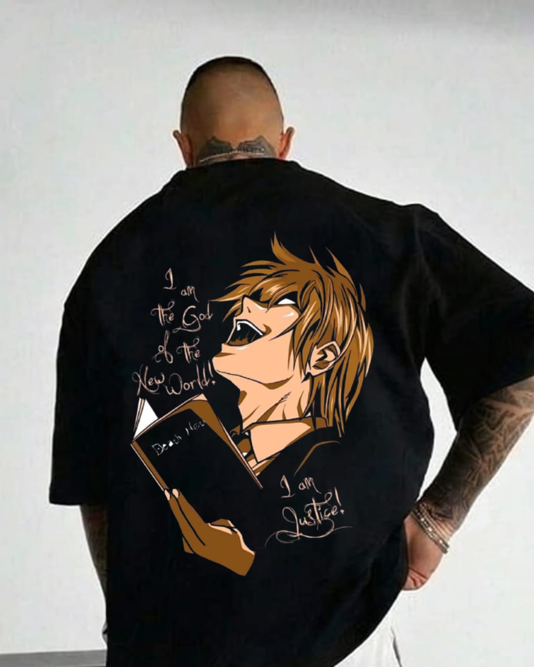 Death Note Light Yagami Oversized T-Shirt | “I Am Justice” Anime Streetwear