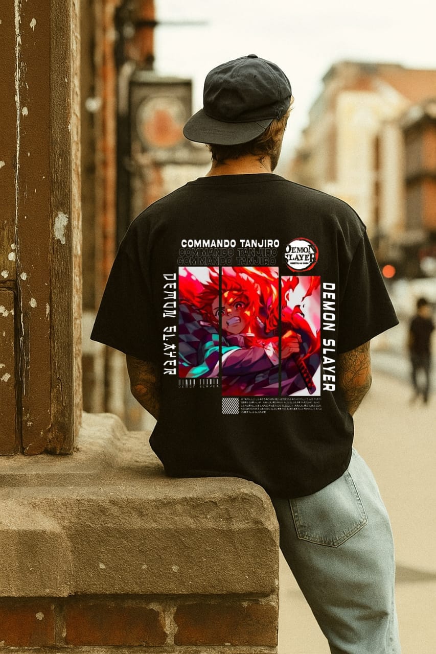Tanjiro Kamado Oversized T-Shirt | Commando Edition | Demon Slayer Streetwear