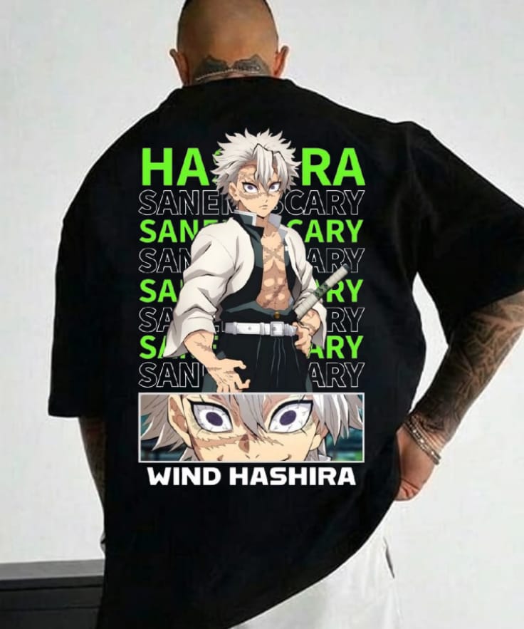 Sanemi Shinazugawa Oversized T-Shirt | Wind Hashira Edition | Demon Slayer Streetwear
