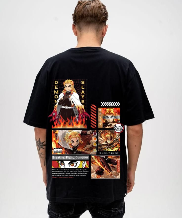Kyojuro Rengoku Poster Graphic T-Shirt – Flame Hashira Anime Tee