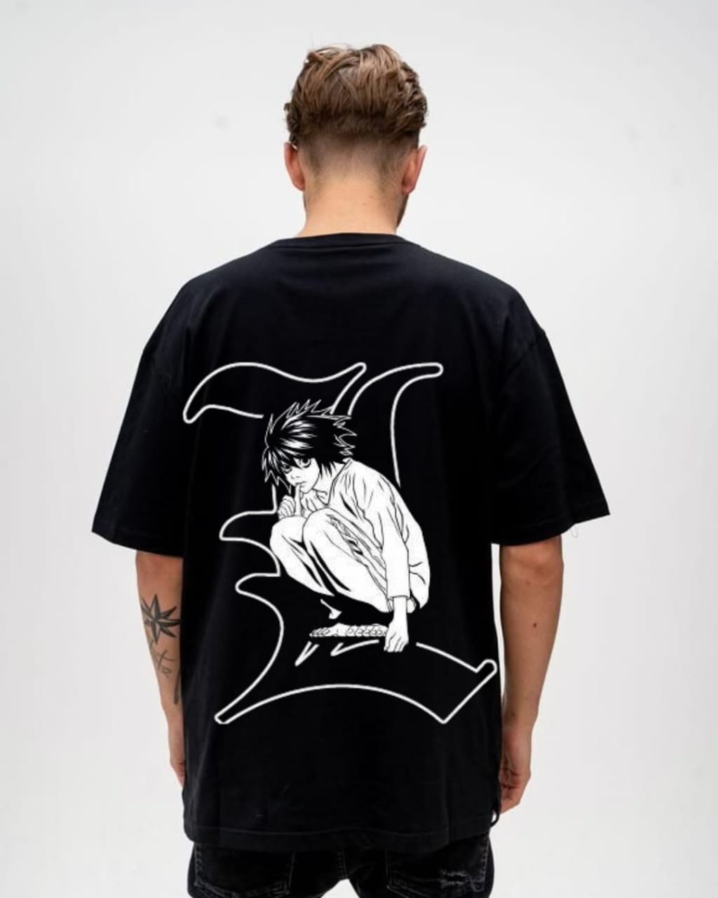 Death Note Oversized T-Shirt | L Edition | Anime Streetwear Graphic Tee for Men
