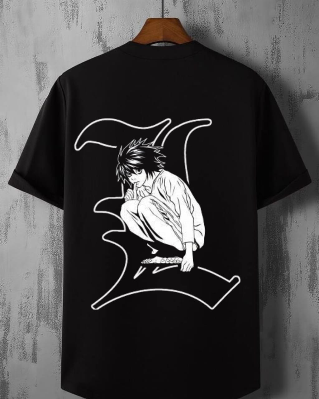 Death Note Oversized T-Shirt | L Edition | Anime Streetwear Graphic Tee for Men