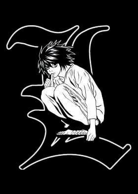 Death Note Oversized T-Shirt | L Edition | Anime Streetwear Graphic Tee for Men