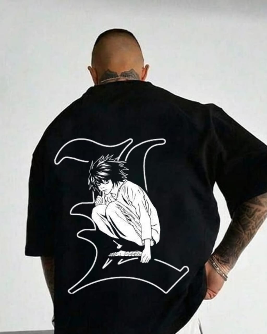 Death Note Oversized T-Shirt | L Edition | Anime Streetwear Graphic Tee for Men