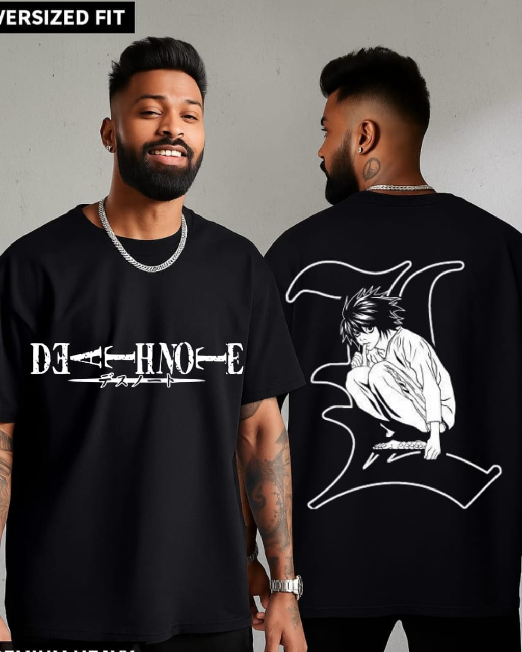 Death Note Oversized T-Shirt | L Edition | Anime Streetwear Graphic Tee for Men