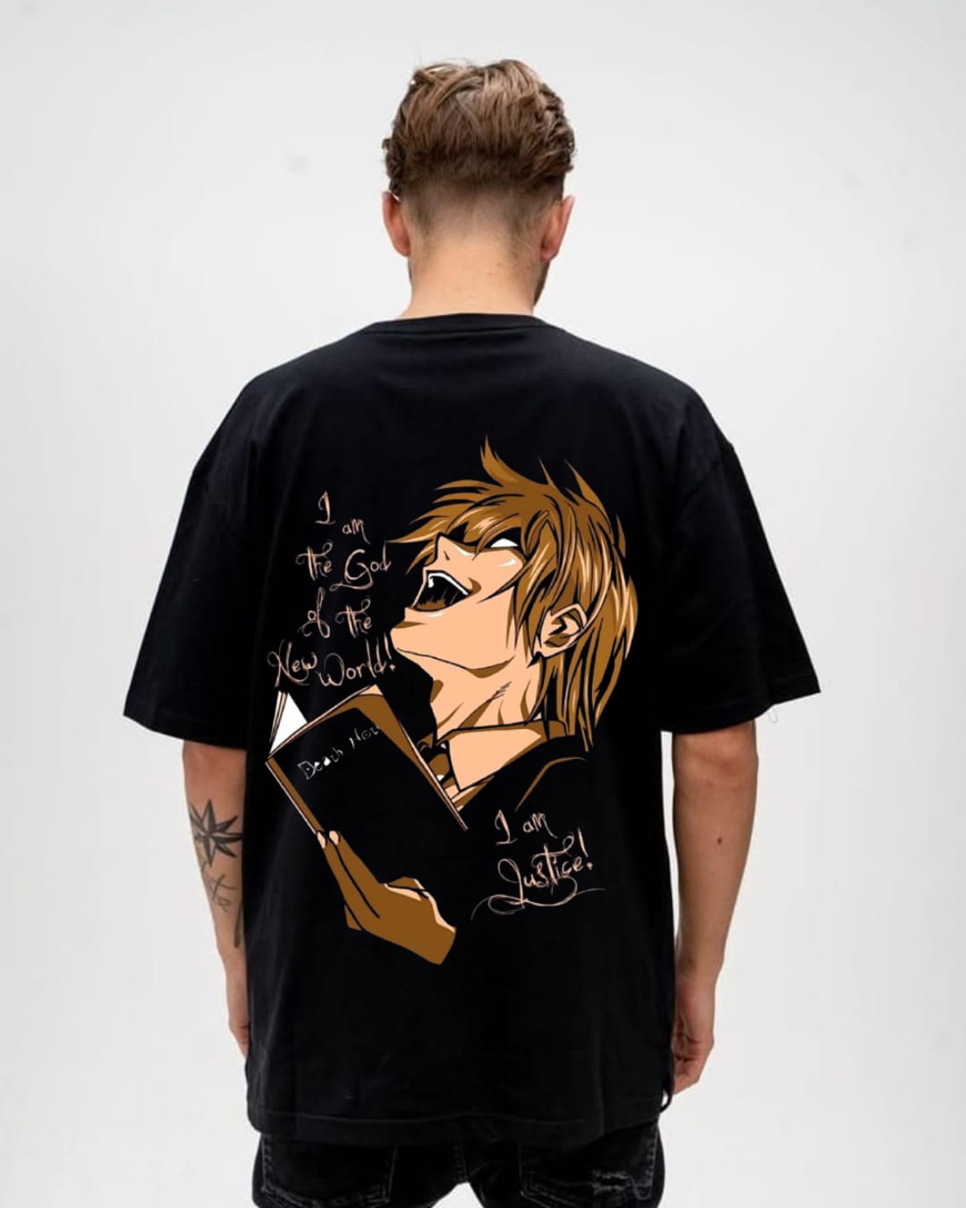 Death Note Light Yagami Oversized T-Shirt | “I Am Justice” Anime Streetwear