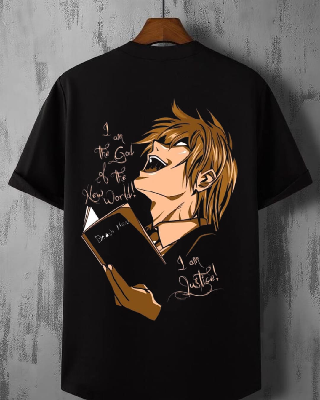 Death Note Light Yagami Oversized T-Shirt | “I Am Justice” Anime Streetwear