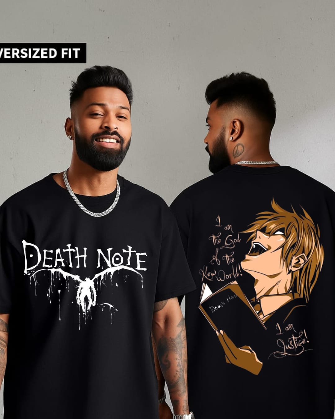 Death Note Light Yagami Oversized T-Shirt | “I Am Justice” Anime Streetwear