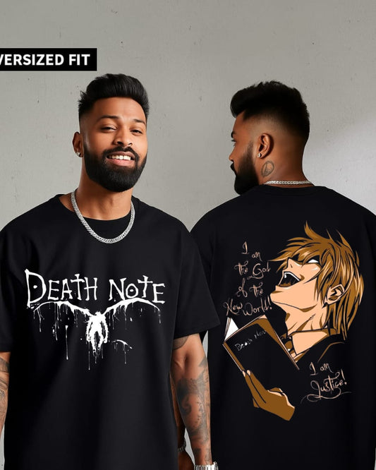 Death Note Light Yagami Oversized T-Shirt | “I Am Justice” Anime Streetwear