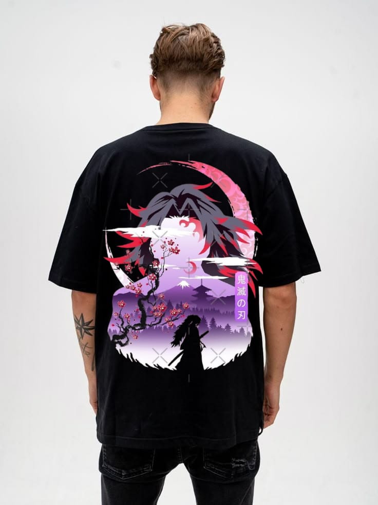 Upper Moon Oversized T-Shirt | Demon Moon Edition | Demon Slayer Streetwear