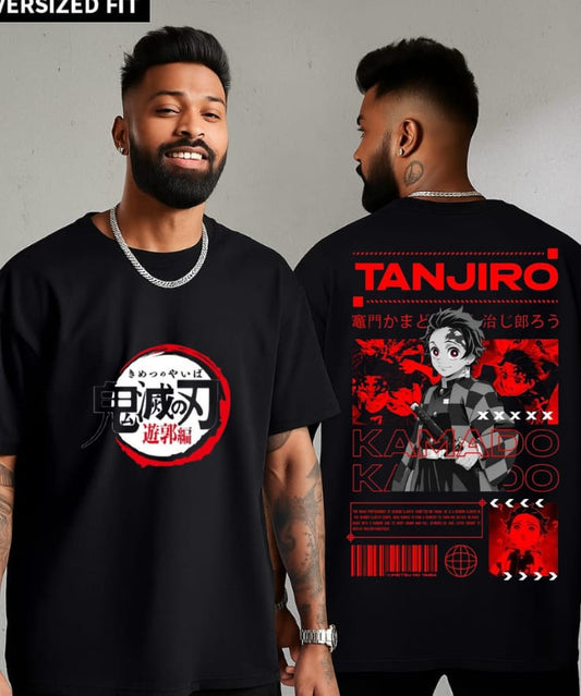 Tanjiro Kamado Oversized T-Shirt | Red Tech Edition | Demon Slayer Streetwear