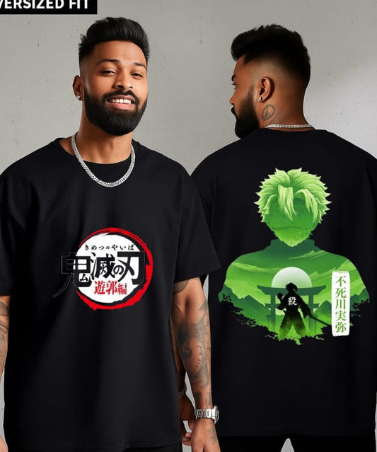 Sanemi Shinazugawa Oversized T-Shirt – Demon Slayer Anime Streetwear for Men | Kimetsu No Yaiba Wind Hashira Tee