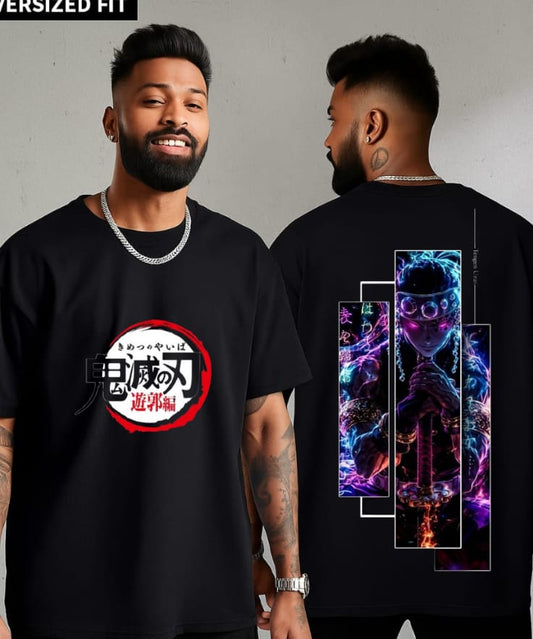 Tengen Uzui Oversized T-Shirt – Demon Slayer Anime Streetwear | Sound Hashira Graphic Tee for Men