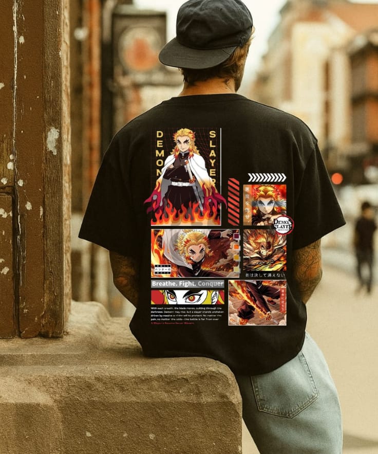 Kyojuro Rengoku Poster Graphic T-Shirt – Flame Hashira Anime Tee